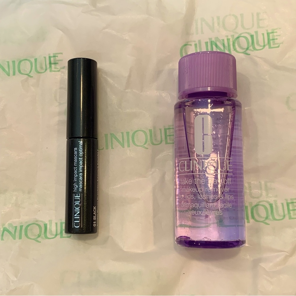 NWOT Clinique High Impact Mascara/01 Black/.14oz/Take The Day Off Makeup Remover